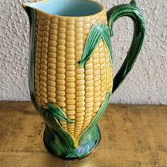 19th century majolica corn jug