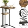 C-Shaped End Table Set of 2, Side Table for Sofa and Bed, Coffee Table for Small Spaces, Living Room, Bedroom, Industrial Small Table with Storage Shelf and Metal Frame Image 4