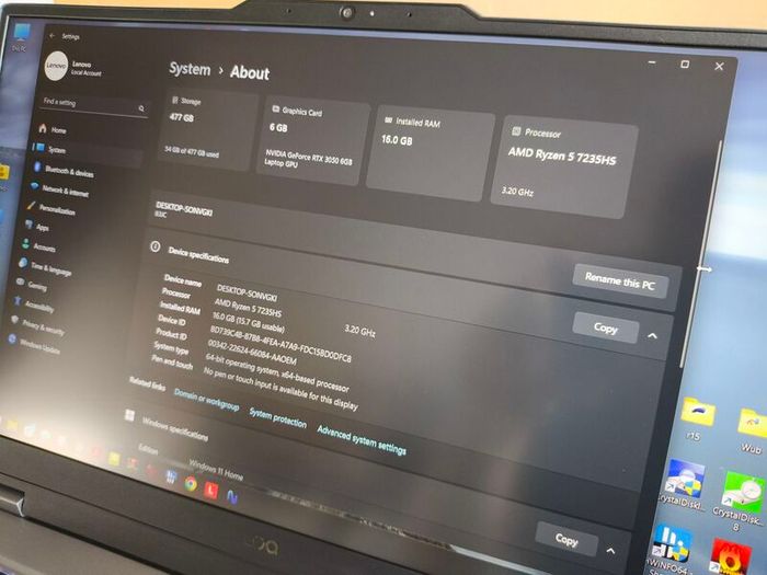 Gaming Laptop Lenovo Loq Ryzen 5 7235HS 4/8 RTX3050 6gb 95w 16gb Ddr5 512GB Nvme 144hz Win11 Rgb