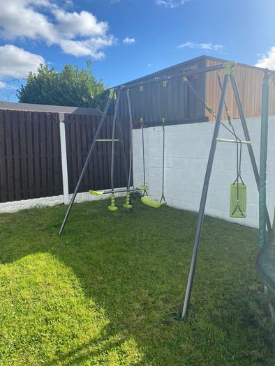 swing and trampoline