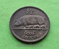 Ireland 1949 year Bronze Half Penny.