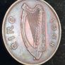 Ireland 1968 Cracked 1d Penny coin from off center punch in minting. Image 5