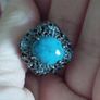 A 925 sterling silver ring with turquoise and blue topaz. Image 6