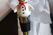 Galway crystal snowman wine bottle stopper