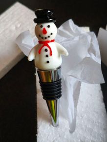 Galway crystal snowman wine bottle stopper