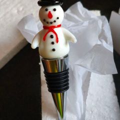 Galway crystal snowman wine bottle stopper
