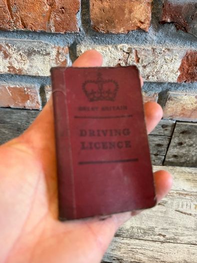 vintage  driving license