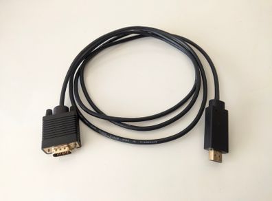 Amazon Basics HDMI (Source) to VGA (Display) Cable (NOT Bidirectional), Gold-Plated, 6 feet, Black