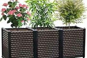 Raised Garden Bed Self Watering Deepened 50cm, 200L Large Planters Box for Outdoor Plants, Elevated Patio PP Flower Vegetables Planting Container, Garden Bed Planter Box Kit Drainage Holes