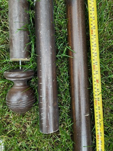 3m walnut coloured curtain poles