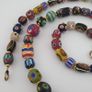Antique Venetian Style MultiColor Mix Glass Beads Necklace Image 10