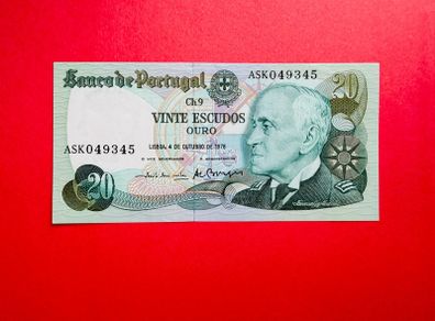 Portugal.  20  Escudos  1978  Pick 176  ( uncirculated )