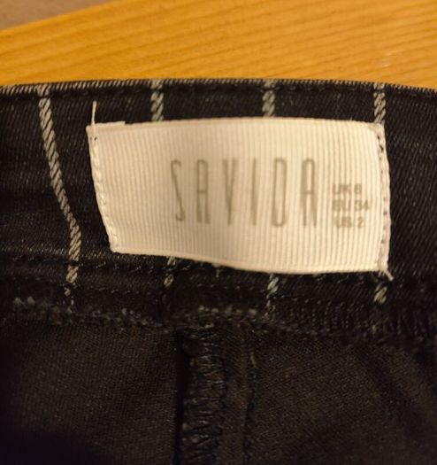 Navy Striped Ripped Jeans, size 8