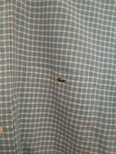 Lacoste micro-gingham cotton button-down shirt
