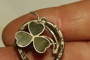 1907 Sterling Silver Horse Shoe and Shamrock Brooch