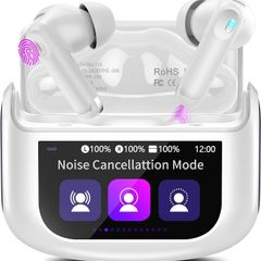 Thunelec U9 Earbuds, Bluetooth 5.4 with Touchscreen, In-Ear with Noise-Canceling Mic, 48-Hour Playtime, Deep Bass, Dark Gray