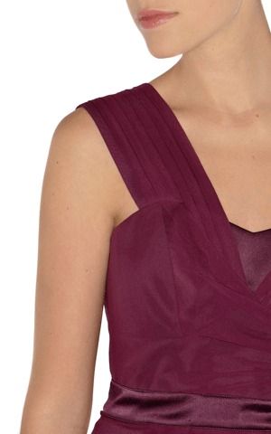 Karen Millen Aubergine Draped One Shoulder Dress