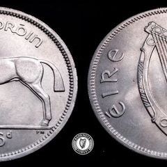 [#2330] - Ireland 1961 | Irish 2s6d | Irish Half Crown | Horse | KM.16a