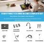 Black Kitchen Sink 50 x 45cm Stainless Steel Sink Bowl with Pull Down Tap Kitchen Sinks Single Bowl with Drainer Basket Soap Dispenser, Deep Bowl for UK Kitchens, Top/Flush/Undermount Sink Image 3
