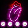 Lips Neon Sign Flame Red Lips Big Tongue Shape Image 3