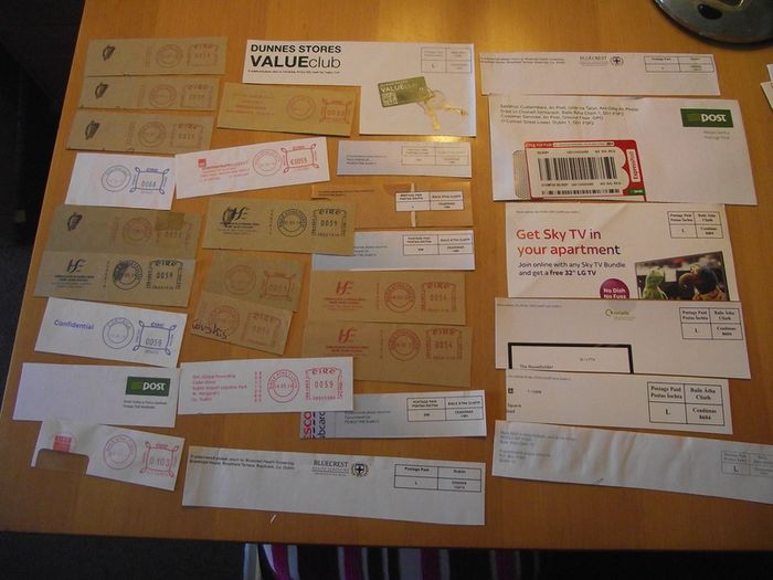 Big lot of cut pieces with Irish postmarks