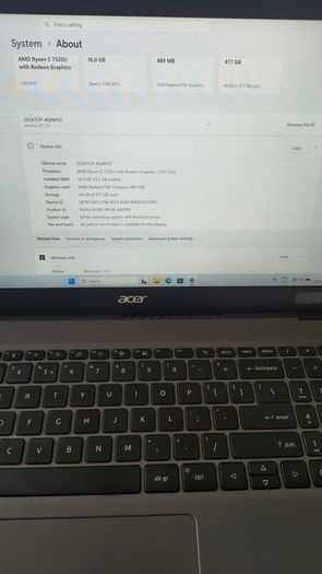 Acer Extensa 15 / 16gb / 512gb / Ryzen 5 7th gen
