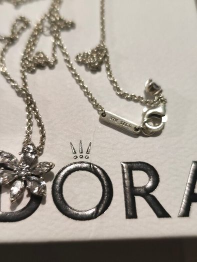 Pandora silver set necklace ring charm