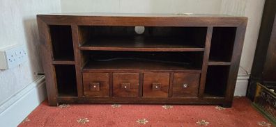 Solid wood corner TV stand