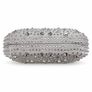 Silver Satin Rhinestone Clutch Bag Wedding or Party Image 6