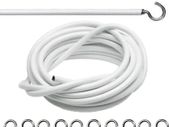 Net Curtain Wire. 3 Metre Length. Includes 8 Eyes 8 Hooks