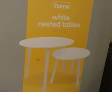 In box: Home White Nested Tables (Set of 2)