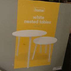 In box: Home White Nested Tables (Set of 2)