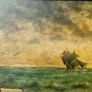 Early Nineteenth Century Shipwreck Scene Oil on Canvas Image 8
