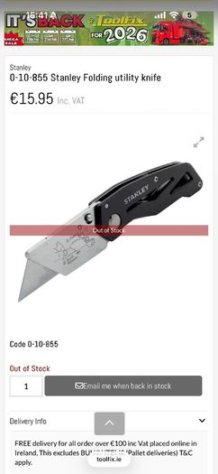 Stanley Quick Release Folding Knife