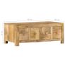 Coffee Table with 4 Drawers 90x50x35 cm Solid Mango Wood Image 8
