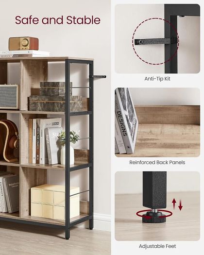 New 3 Tier Ladder Shelf Bookcase (Camel Brown) FREE P&P