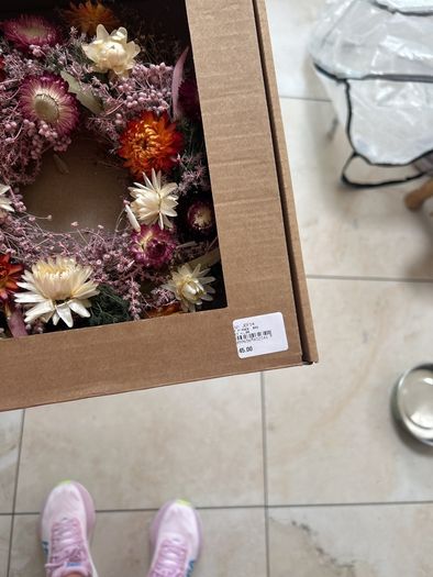 Beautiful dried flower wreath