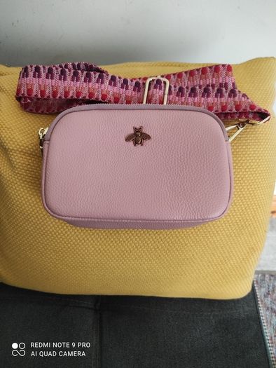 New 100% leather cross body bag