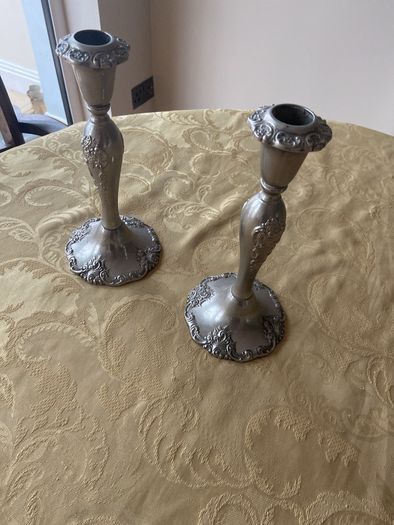 Candle Sticks silver coloured