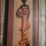 Large Wooden 3D African Art Shadow Box  with Resin Tradional Female Figure. Image 3