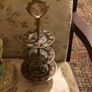 Beautiful vintage 3 tier brass and enamel stand with handle Image 2