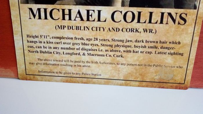 Michael Collins 1920s Public Reward Notice Poster Ireland