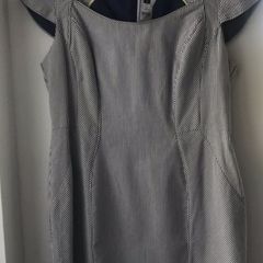 Dunnes Navy Ticking Dress size 16 New with tags