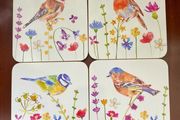 Garden birds coaster set