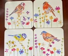 Garden birds coaster set