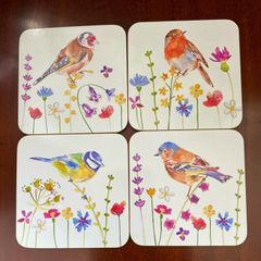Garden birds coaster set