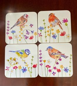 Garden birds coaster set