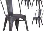 Metallic Grey Metal Chairs x4