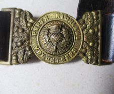 Antique Scottish Regiment Belt & Brass Buckle