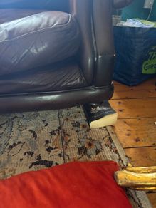 Brown leather sofa